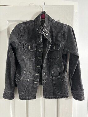 Ruff Hewn Denim Utility Jacket Black/Gray - M